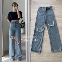 ราคา กางเกงยีนส์ป้าย vintage 9414 ขายดี มี 3 สีนะคะ (17320888585)