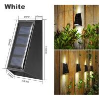 ราคา Vimite LED ไฟโซล่าเซลล์ Solar Garden Light Outdoor Waterproof Automatic Sensor Up Down Lighting Spotlight โคมไฟผนังนอก for House Fence Yard Corridor Stairs Landscape Decoration Warm White (11537863903