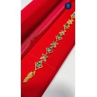ราคา ธนาภรณ์GSH959สร้อยข้อมือเงินแท้ชุบทองคำ พลอยเพทายขั้นทับทิม เผาเก่า (20910695756)