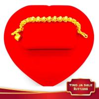 ราคา สร้อยข้อมือทอง 2 บาท ลายมีนาสลับเม็ดพริกไทย ห้อยหัวใจ มีขนาดความยาวให้เลือก ชุบทองคำแท้ 24K สินค้าขายดีพร้อมส่ง ชุบเศษทองเยาวรา (888928669)