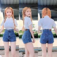 ราคา กางเกงยีนส์ขาสั้นเอวสูงผ้ายืดงานป้ายDADAดีเทลแบบสกินนี่ทรงเป๊ะใส่สวย (16537931999)