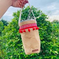 ราคา ถุงใส่แก้วน้ำ ถุงหิ้วผ้ากระสอบ ใส่แก้วเก็บความเย็น แก้วเยติ YATI ถุงแก้วล้านนา ของขวัญ ของฝาก ของแจก (11040471883)