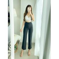 ราคา กางเกงขายาวหญิง ขา 9 ส่วน พับปลายขา กางเกงขายาว กางเกงแฟชั่น (7284666642)