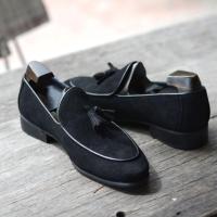 ราคา 503 2 Arcobareno Tassel Loafers Suede Black รองเท้าผู้ชาย HandMade สุดคลาสสิค ด้วยรองเท้าหนังดีไซน์คลาสสิคคุณภาพสูง (17024994059)