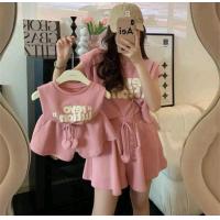 ราคา พร้อมส่ง ชุดเสื้อกางเกง ชุดคู่แม่ลูกสีชมพู (19564726712)