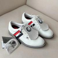 ราคา เวอร์ชั่นเกาหลีใหม่สไตล์สุภาพสตรีรองเท้ากอล์ฟหนังแท้สบายๆรองเท้าสีขาวยางแต่เพียงผู้เดียวลื่นจับสวมทนรองเท้าผ้าใบ g4002 (20948471530)