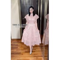 ราคา เดรสลูกไม้ยาว คอปีน M XL ชุดลูกไม้ ฉลุ ชุดเดรส เดรสยาว เดรสสีแดง ชุดไปงาน ชุดออกงาน งานป้าย THE CLASSIC (19619515086)