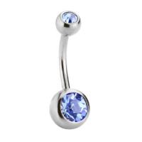 ราคา จิวสะดือสแตนเลสแท้ จิวหูสแตนเลสแท้ II Navel 2 CZ II Korean earring navel CZ Stainless Steel ascessories (10694117598)