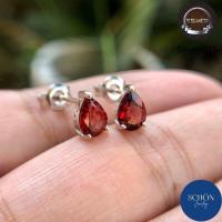 ราคา 2AC DGN ต่างหูเงินแท้ ทรงหยดน้ำ พลอยแท้ โกเมน 5 7 มิล พลอยประจำวันอาทิตย์ วันอังคาร พลอยแห่งชัยชนะ ต่างหูมินิมอล งานส่งออก (17261315801)