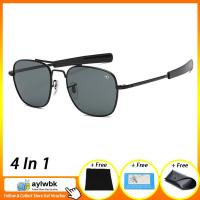 ราคา 100 Original 4 In 1 Aylwbk 2021 AOสไตล์Vintageแว่นตากันแดดผู้ชายแบรนด์หรูUV400แว่นกันแดดโพลาไรซ์ขับรถแก้ว (6631888517)