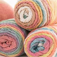 ราคา Bttj0 100กรัมหนาผ้าพันคอหมอนอิงโซฟาสายรุ้งสี DIY เส้นด้ายโครเชต์ถักมือทอ (1951914784)