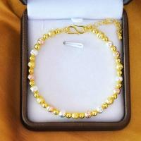 ราคา สร้อยข้อมือ สร้อยข้อมือชุบทองแท้ 100 เศษทองคำแท้ สร้อยหุ้มทอง ชุบทอง 24K ไม่ลอก ไม่ดำ (16758543190)