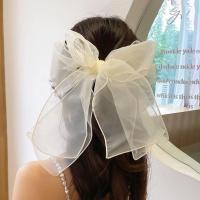 ราคา Korean Fashion Womens Large White Bow Hair Clip 2023 New Elegant hair Clamp Hair Accessories (20294490976)