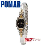 ราคา Pomar นาฬิกาข้อมือผู้หญิง สายสแตนเลส รุ่น PM63516AG04 สองกษัตริย์ หน้าปัดดำ (7975191147)
