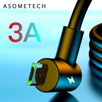 ราคา ASOMETECH 90องศาข้อศอกไมโครสายUSB 1เมตร1 5เมตรสาย3Aอย่างรวดเร็วชาร์จชาร์จสายสำหรับข้อมูลOppo A5 A9 2020 Samsung Xiaomi Redmi 9 Microusbสายแอนดรอย (4395348141)