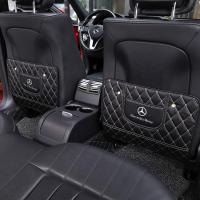 ราคา GTIOATO กระเป๋าใส่ของหลังเบาะรถยนต์ หนัง PU ที่ใส่ของหลังเบาะรถ ที่เก็บของในรถ กระเป๋าแขวนหลังเบาะรถยนต์ เบาะหลังรถแผ่นป้องกันการเตะ For Mercedes Benz w212 w124 w202 w204 w203 w207 AMG A200 GLA200 S C