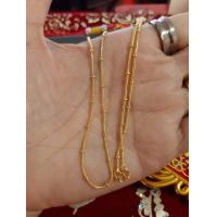 ราคา ใหม่ สร้อยคอชุบทองแท้ 24 K ลายกระดูกงูคั้นตุ้ม นน 1 สลึง ยาว 18 นิ้ว (1395908433)
