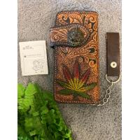 ราคา กระเป๋าสตางค์หนังแกะลาย ใบยาว ผู้ชายสไตล์วินเทจ (14808022765)