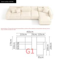 ราคา Bunise โซฟาผ้า U shape โซฟาตัวแอลใหญ่ Frosted Cloth ห้องนั่งเล่น โซฟาโมดูลาร์ 400 x 260 x 63 ซม BU05 (20032572519)