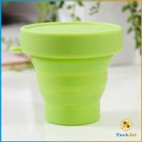 ราคา TookJai แก้วน้ำพับได้ แก้วน้ำซิลิโคน ถ้วยยืดไสลด์ silicone folding cup (15938343989)