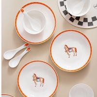 ราคา AG TABLEWARE ชุดจานชามเซรามิค ลายลายม้า horse จานลายเซรามิคกระเบื้อง 1เซ็ต 10ชิ้น NO Z51 (20705973405)