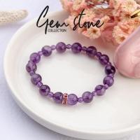 ราคา กำไลหินอเมทิส Amethyst หรือเขี้ยวหนุมาน หินมงคล แก้ชง เสริมดวง พร้อมส่ง 5 6mm (7118870949)