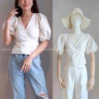 ราคา Dolly Cropper เสื้อครอปแขนพองแบบตุ๊กตา ทรงป้ายผูก Freesize (17462016302)