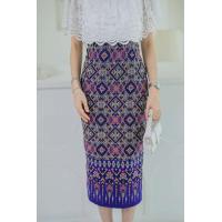 ราคา ชุดเดรสผ้าไทย เสื้อลูกไม้ขาวเนื้อนิ่ม มีซับใน ซิปหลัง กระโปรงผ้าฝ้ายทอลาย อัดกาว 5 สี (17975169032)