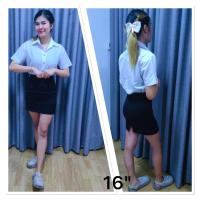 ราคา กระโปรงนักศึกษา ทรงเอ ผ้ายืดฮานาโกะ ผ่าหลังยาว 16 18 ผ้าเนื้อดี ใส่สบาย (17074401157)