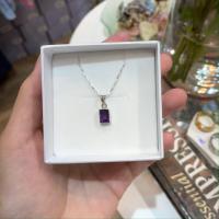 ราคา Winterwinter Jewelry Silver925 เครื่องประดับเงินแท้ เงินแท้925 สร้อยคอเงินแท้ สร้อยคอพร้อมจี้ ทรงสี่เหลี่ยม Amethyst (7792660698)