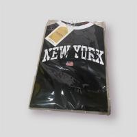 ราคา เสื้อยืดกุ้นขอบสี สกรีนลาย New York ทรงครอป (19364209493)