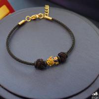 ราคา ข้อมือปี่เซียะทองคำแท้เบบี้ สลิงแดง น้ำหนักทอง 0 2 กรัม ทองคำแท้ 99 99 24K ยาว 15 17 cm (7695304344)
