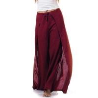 ราคา กางเกงพัน กางเกงผ่าด้านข้าง กางเกงยาวเอวแบบผูก กางเกงชายหาด กางเกงโยคะ Wrap Pants Thai Pants (402938955)