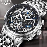 ราคา LIGE 2022 ใหม่ล่าสุด นาฬิกา ผู้ชาย แบรนด์ชั้นนำ หรูหรา โครงกระดูก ธุรกิจ ควอตซ์ 30M กันน้ำ โครโนกราฟ ข้างขึ้นข้างแรม ส่องสว่าง ปฏิทินสากล นาฬิกา ผู้หญิง กล่อง (15762306239)