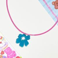 ราคา flower necklace สร้อยคอ y2k สร้อยคอจี้ดอกไม้มีกลิตเตอร์ สีพาสเทล สร้อยเชือกถัก (21288664890)