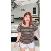 ราคา 671 R เข้าใหม่เสื้อสาวอวบลูกไม้ถัก ใส่เปิดไหล่ได้ อก38 48 (19611625666)