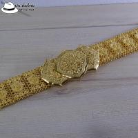 ราคา เข็มขัดทอง ลายดอกไม้ หัวเข็มขัดฉลุเก่า ยาว 39 นิ้ว ใส่ได้พอดีกับทุกขนาดเอว ประดับไทย White Hat (16750461622)