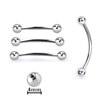 ราคา กล้วยหัวนมเหล็กผ่าตัด 14g 1 6mm พร้อมลูก 4mm สองลูก และลูก 5mm สองลูก ความยาว 14mm 19mm Surgical Steel nipple banana 14g 1 6mm with two 4mm balls and two 5mm balls length 14mm 19mm (16413389059)