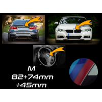 ราคา เช็ต3ชิ้น ชุดตราสัญลักษณ์ สำหรับ BMW M หน้าและหลัง พวงมาลัย 82 74 45mm ตราสัญลักษณ์ฝากระโปรงรถ ป้ายท้ายรถ (3617610390)