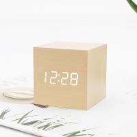 ราคา สร้างสรรค์สมาร์ท Led ไม้อิเล็กทรอนิกส์นาฬิกาปลุกส่องสว่างเงียบอุณหภูมิจอแสดงผลแบบคู่นาฬิกาปลุก Usb ไม้นาฬิกา (10056492526)