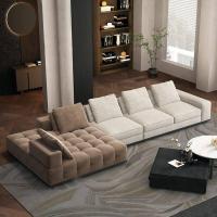 ราคา Bunise Luxury Sofa โซฟานั่งเล่น โซฟาตัวแอลใหญ่ frosted Fabric sofa bed 394 x 168 x 90 ซม BU02 (15257565928)