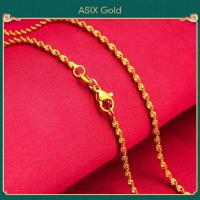 ราคา ASIX GOLD สร้อยคอทองคำ 24K สำหรับผู้หญิง สร้อยคอทองคำเรียบง่ายแฟชั่นเกาหลี หลายสไตล์ ไม่ดำ ไม่ลอก (14902963790)
