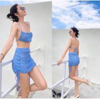 ราคา ชุดเซ็ตไหมพรม เซ็ต2ชิ้น บราไหมพรม กระโปรงถักไหมพรม ดีเทลรูดข้าง สุดแซ่บ (20495811569)