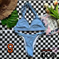 ราคา SHEIN BIKINI ชุดว่ายน้ำทูพีซ ชุดว่ายน้ำสีฟ้า พร้อมส่งจากไทย BLUE SIZE S SHBLU0148 (21119235812)