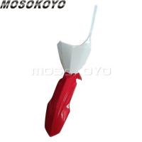ราคา Racing Dirt Bike บังโคลนหน้าแผ่นตัวเลขสำหรับ HONDA CRF250 CRF450 CRF250R CRF450R CRF 250 450พลาสติก Enduro สีแดงสีขาว (10514126486)