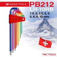 ราคา PB Swiss Tools ประแจหกเหลี่ยมนิ้ว หัวบอล สีรุ้ง รุ่น PB 214Z H 12RB ประแจหกเหลี่ยมนิ้วตัวยาว สีรุ้ง12 ชิ้น 1 20 5 16นิ้ว Swiss Made PB214Z (20949095307)