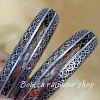 ราคา กำไลข้อมือสีเงินรมดำ ลายไทยฉลุ ประดับคู่กับชุดพื้นเมืองล้านนา เครื่องประดับชุดไทย รุ่น58904 ราคา ต่อ 1 วง (14118902518)