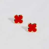 ราคา Four Leaf Clover Studs ต่างหูเงินสเตอร์ลิงชุบทอง14K (16535010287)