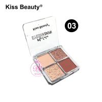 ราคา Kiss Beauty อายแชโดว์พกพา ทาเปลือกตา พาเลท อายแชโดว์ 4 สี พาเลทอายแชโดว์ อายแชโดว์พาเลทท์ เครื่องสำอาง ทาตา ขนาดพกพา (16502211258)