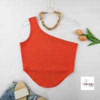 ราคา JuBu JuBu Lively Top เสื้อกล้ามสาวอวบ เสื้อแขนกุด แฟชั่นเปิดไหล่ข้างเดียว ผ้าย่น อก 36 50 นิ้ว เสื้อสาวอวบ 515 (17656048155)